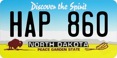 ND license plate HAP860