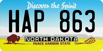 ND license plate HAP863