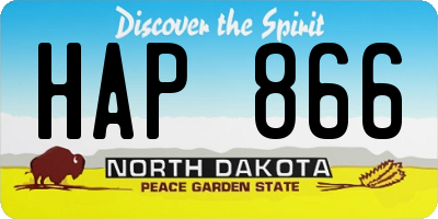 ND license plate HAP866