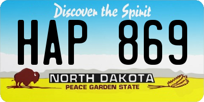 ND license plate HAP869