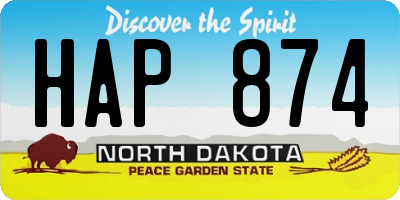 ND license plate HAP874