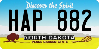 ND license plate HAP882