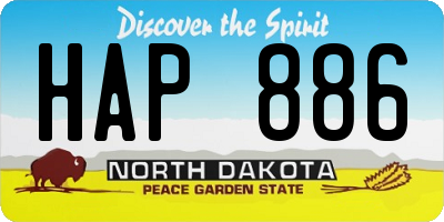 ND license plate HAP886