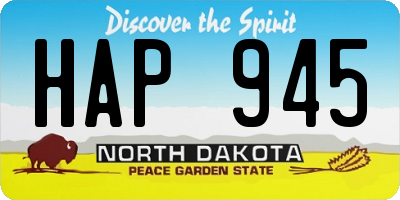 ND license plate HAP945