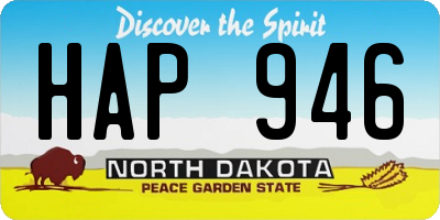 ND license plate HAP946