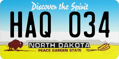 ND license plate HAQ034