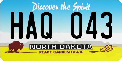 ND license plate HAQ043