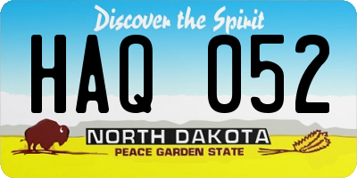 ND license plate HAQ052