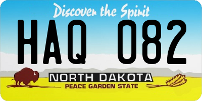 ND license plate HAQ082