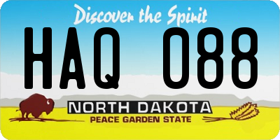 ND license plate HAQ088