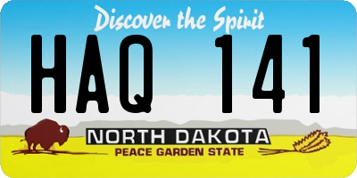 ND license plate HAQ141