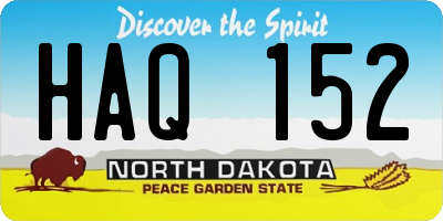 ND license plate HAQ152
