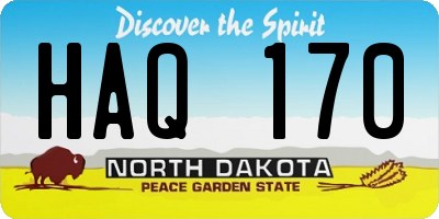 ND license plate HAQ170