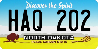 ND license plate HAQ202