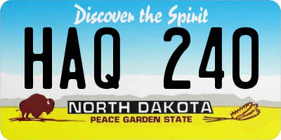 ND license plate HAQ240