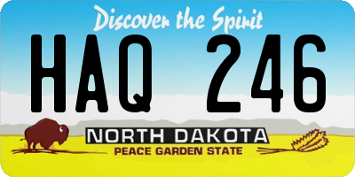 ND license plate HAQ246