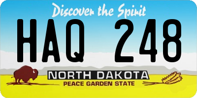 ND license plate HAQ248