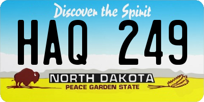 ND license plate HAQ249