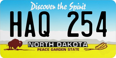 ND license plate HAQ254