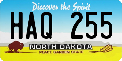 ND license plate HAQ255