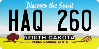 ND license plate HAQ260