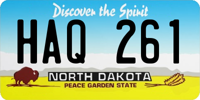 ND license plate HAQ261