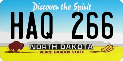 ND license plate HAQ266