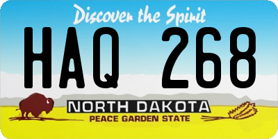 ND license plate HAQ268