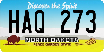 ND license plate HAQ273