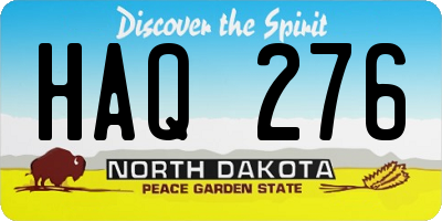 ND license plate HAQ276