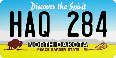 ND license plate HAQ284