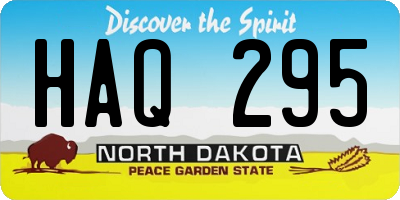 ND license plate HAQ295