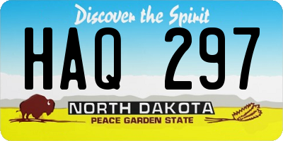 ND license plate HAQ297