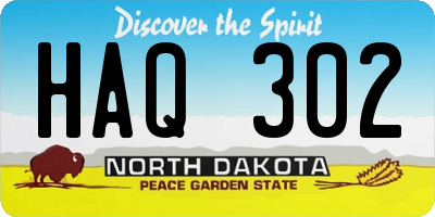 ND license plate HAQ302