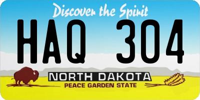 ND license plate HAQ304