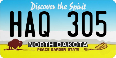 ND license plate HAQ305