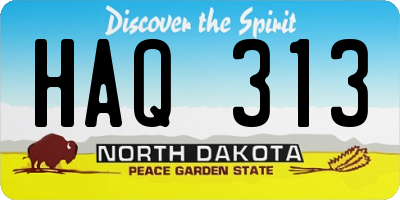 ND license plate HAQ313