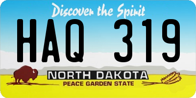 ND license plate HAQ319