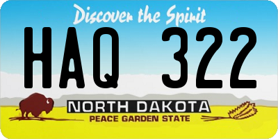 ND license plate HAQ322