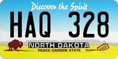 ND license plate HAQ328