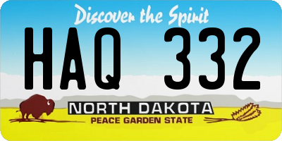 ND license plate HAQ332