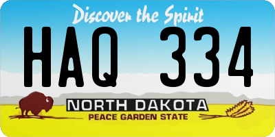 ND license plate HAQ334