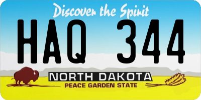 ND license plate HAQ344