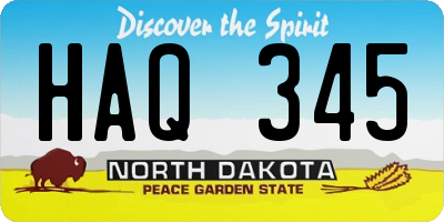 ND license plate HAQ345