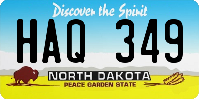 ND license plate HAQ349