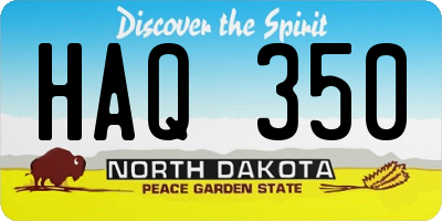 ND license plate HAQ350