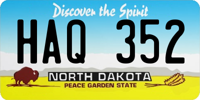 ND license plate HAQ352