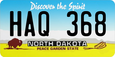 ND license plate HAQ368