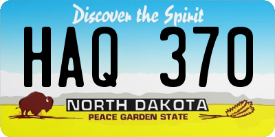 ND license plate HAQ370