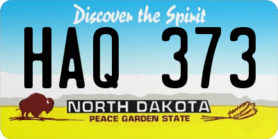 ND license plate HAQ373